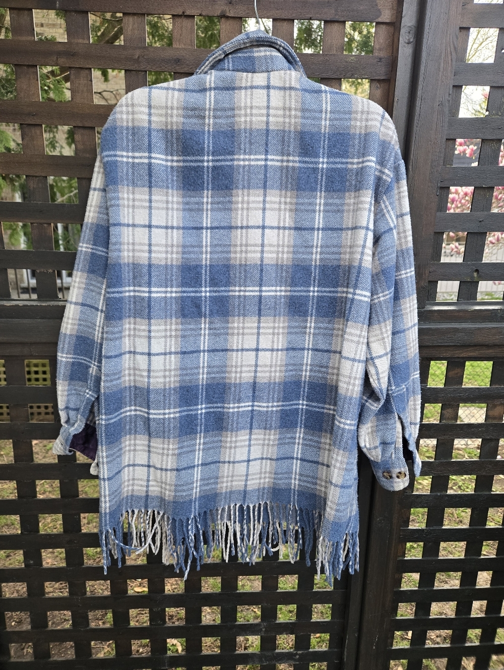 Plaid Shacket with Fringe - Picture 6 of 9